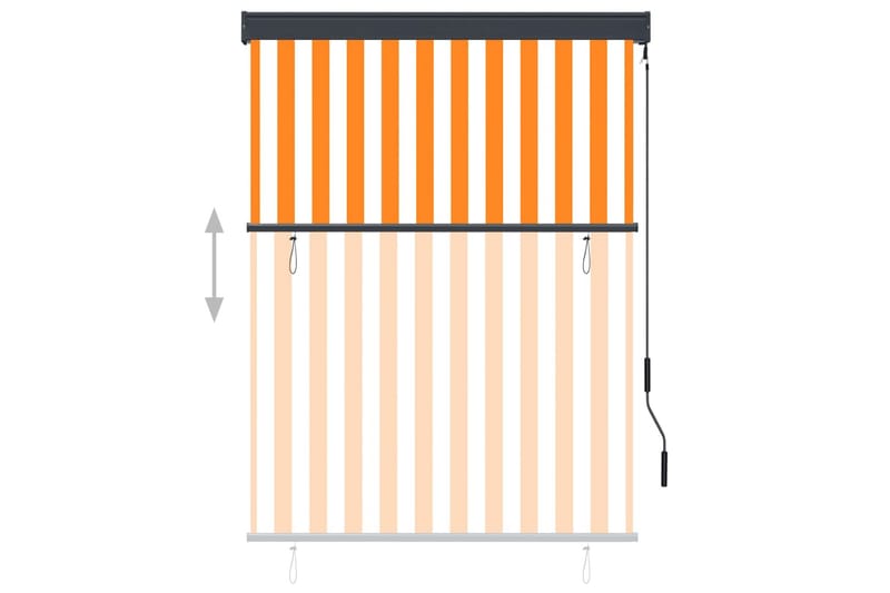 udendørs rullegardin 120x250 cm hvid og orange - Orange - Tekstiler - Gardiner - Rullegardin