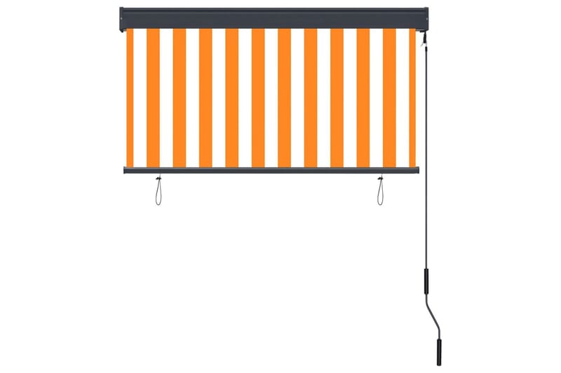 udendørs rullegardin 120x250 cm hvid og orange - Orange - Tekstiler - Gardiner - Rullegardin