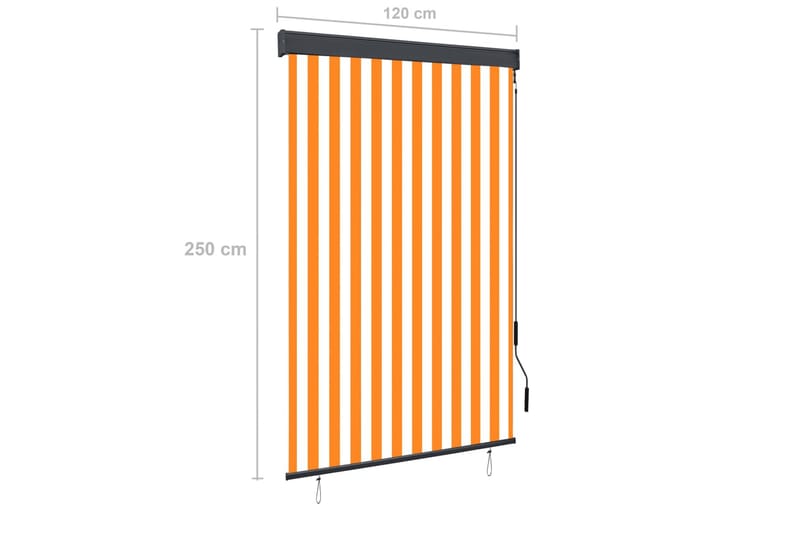 udendørs rullegardin 120x250 cm hvid og orange - Orange - Tekstiler - Gardiner - Rullegardin