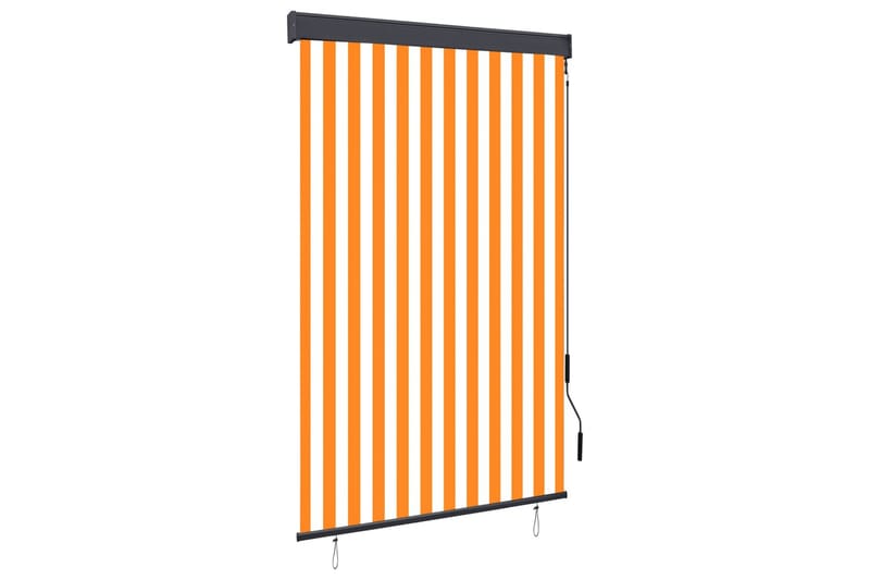 udendørs rullegardin 120x250 cm hvid og orange - Orange - Tekstiler - Gardiner - Rullegardin