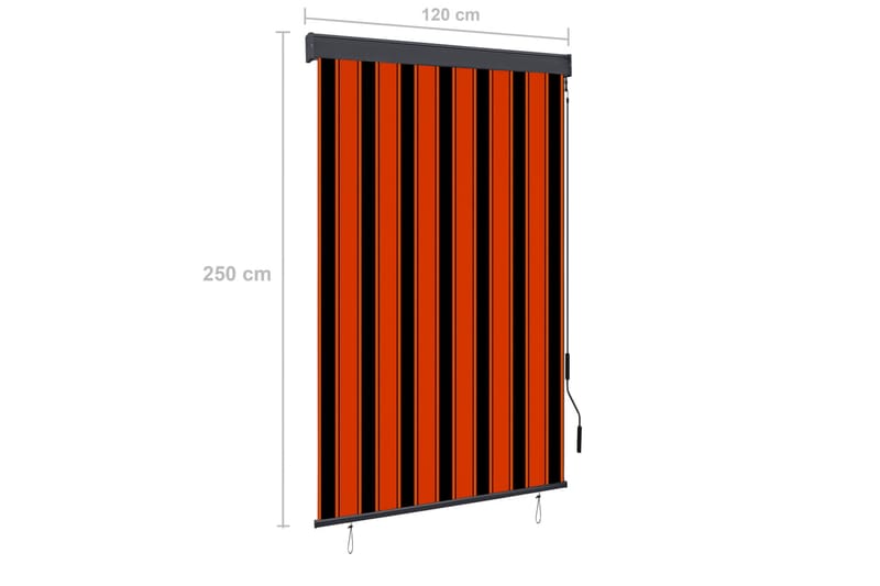 udendørs rullegardin 120x250 cm orange og brun - Orange - Tekstiler - Gardiner - Rullegardin
