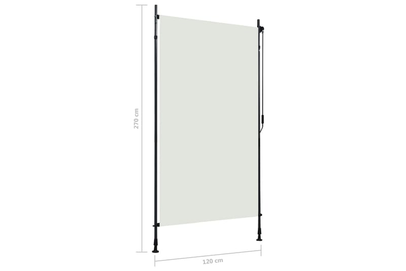 udendørs rullegardin 120x270 cm cremefarvet - Creme - Rullegardin