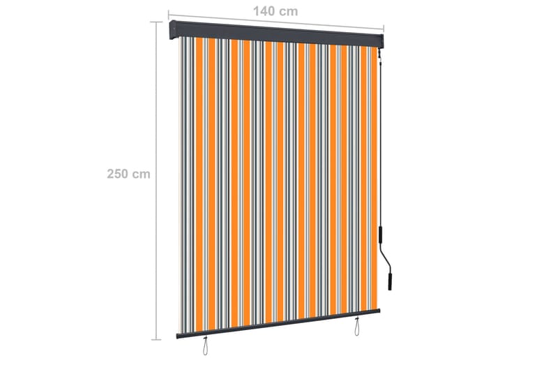 udendørs rullegardin 140x250 cm gul og blå - Gul - Tekstiler - Gardiner - Rullegardin