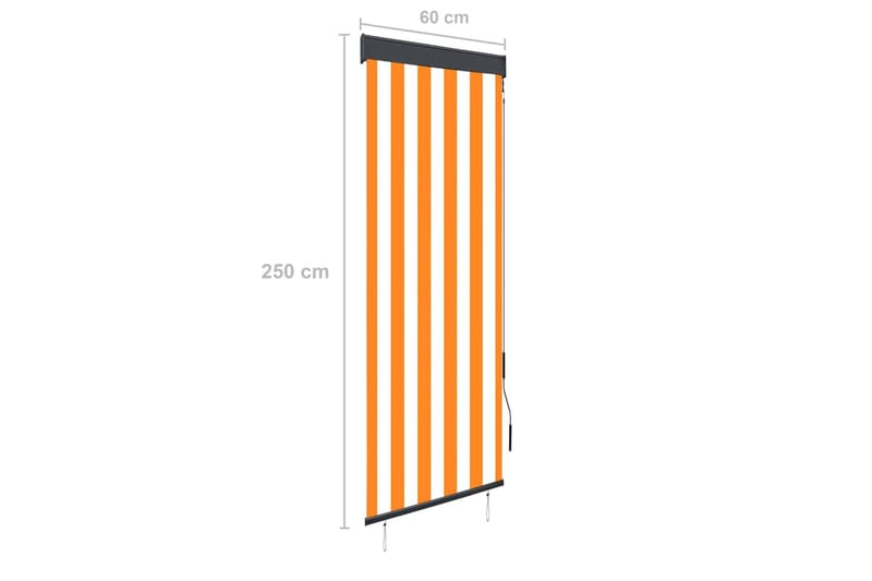 udendørs rullegardin 60x250 cm hvid og orange - Orange - Tekstiler - Gardiner - Rullegardin