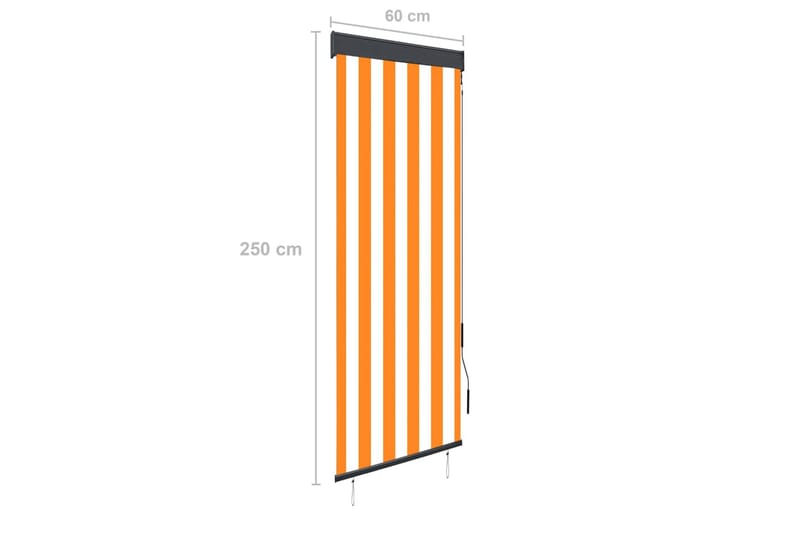udendørs rullegardin 60x250 cm hvid og orange - Orange - Rullegardin