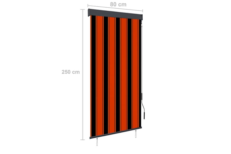 udendørs rullegardin 80x250 cm orange og brun - Orange - Rullegardin