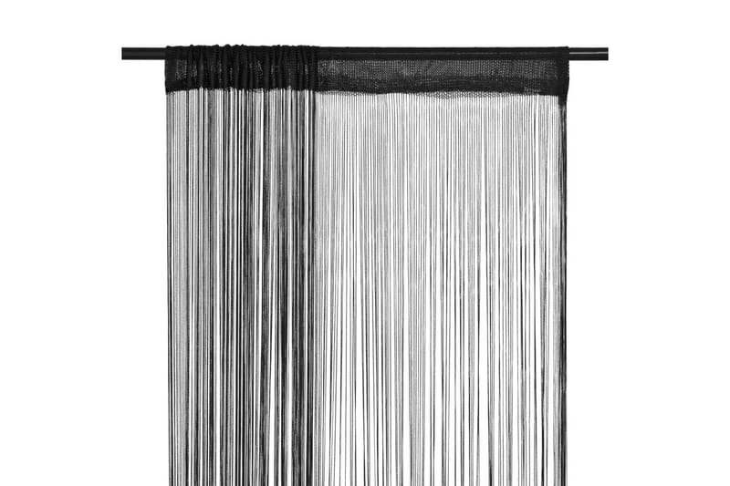 trådgardiner 2 stk. 100 x 250 cm sort - Sort - Mørkelægningsgardin