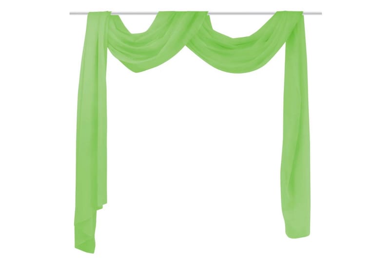 Tynde voile gardiner 140 x 600 cm grøn - Grøn - Panelgardin