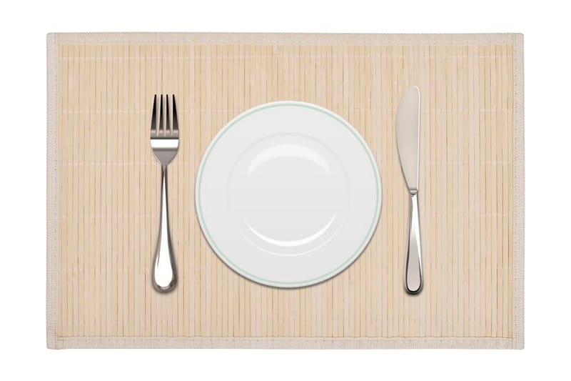6 Bambusdækkeservietter 30 X 45 Cm Naturfarvet - Beige - Tekstiler - Køkkentekstiler