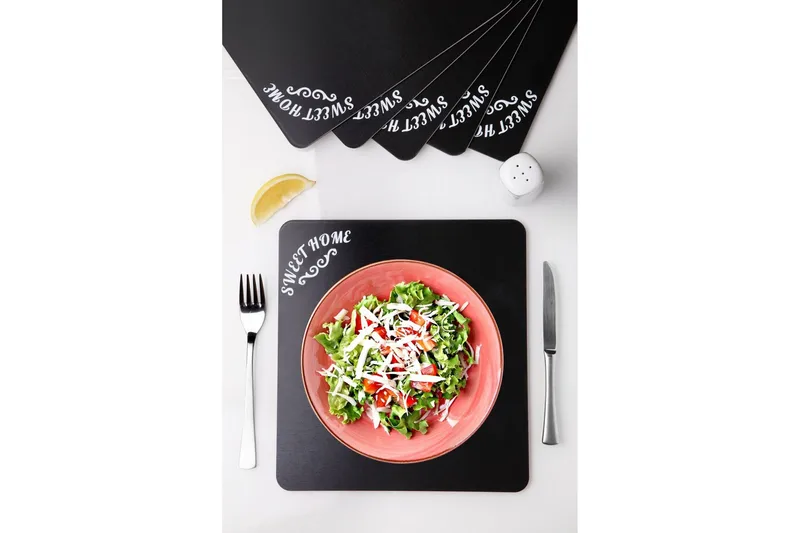 Bordtabletter 6 stk - Sort - Tekstiler - Køkkentekstiler