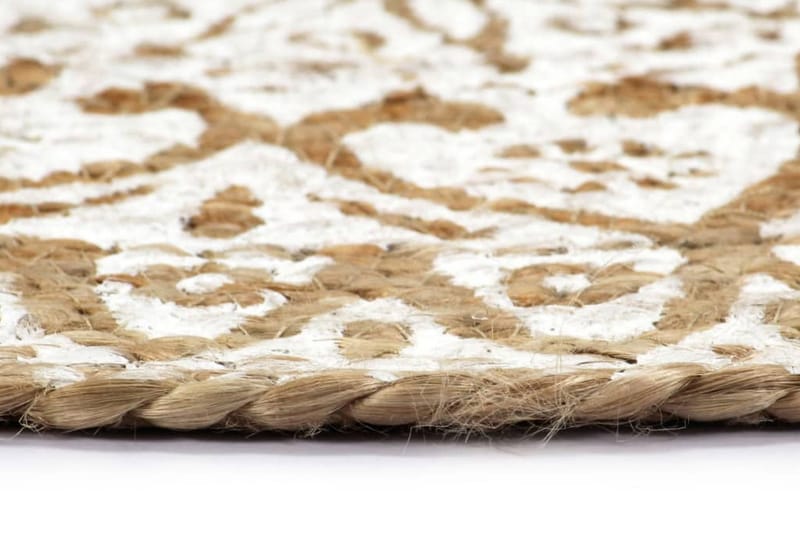 dækkeservietter 4 stk. rund 38 cm jute hvid - Hvid - Tekstiler - Køkkentekstiler