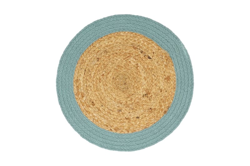 dækkeservietter 6 stk. 38 cm jute og bomuld natur og grøn - Grøn - Tekstiler - Køkkentekstiler