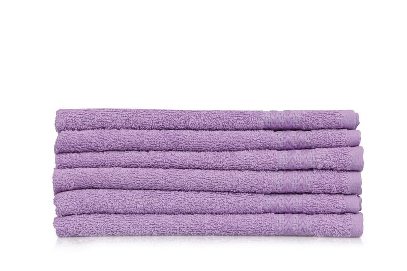 Hobby Håndklæde 30x50 cm 6-pak - Lilla - Tekstiler - Badetekstiler - Håndklæder