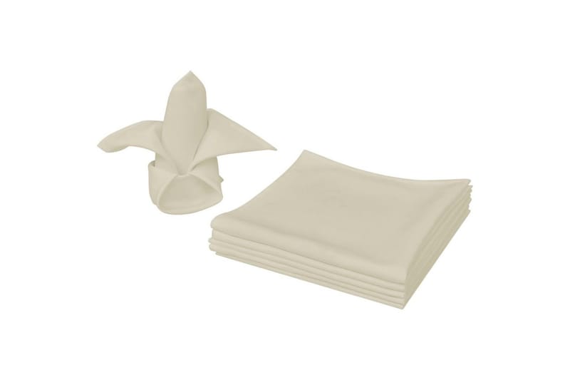 middagsservietter 10 stk. cremefarvet 50x50 cm - Creme - Tekstiler - Køkkentekstiler - Stofservietter
