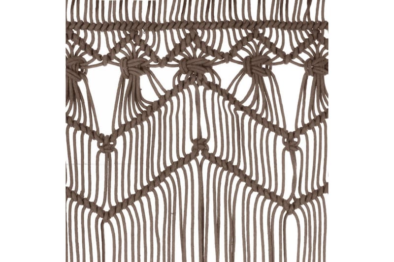 Macramégardin 140x240 cm bomuld gråbrun - Gråbrun - Tekstiler - Gardiner