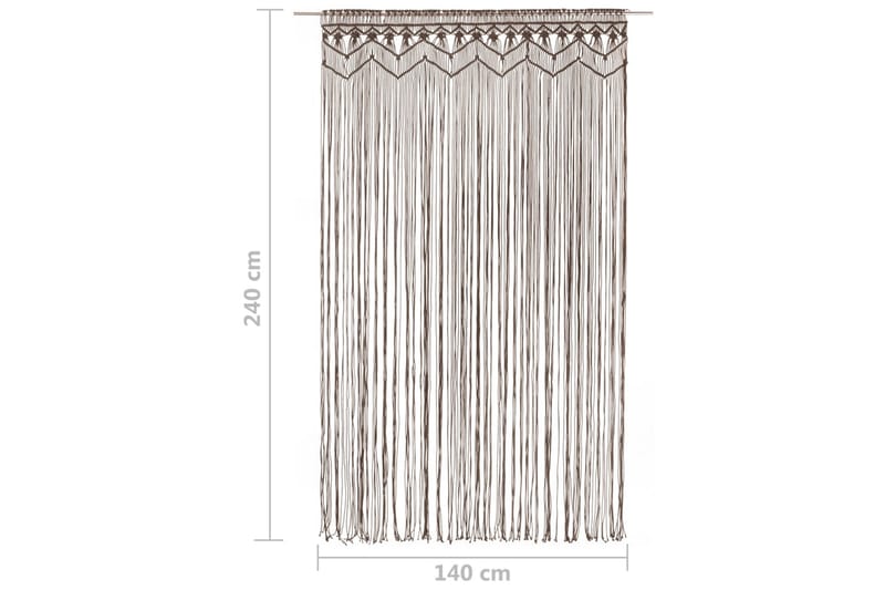 Macramégardin 140x240 cm bomuld gråbrun - Gråbrun - Tekstiler - Gardiner