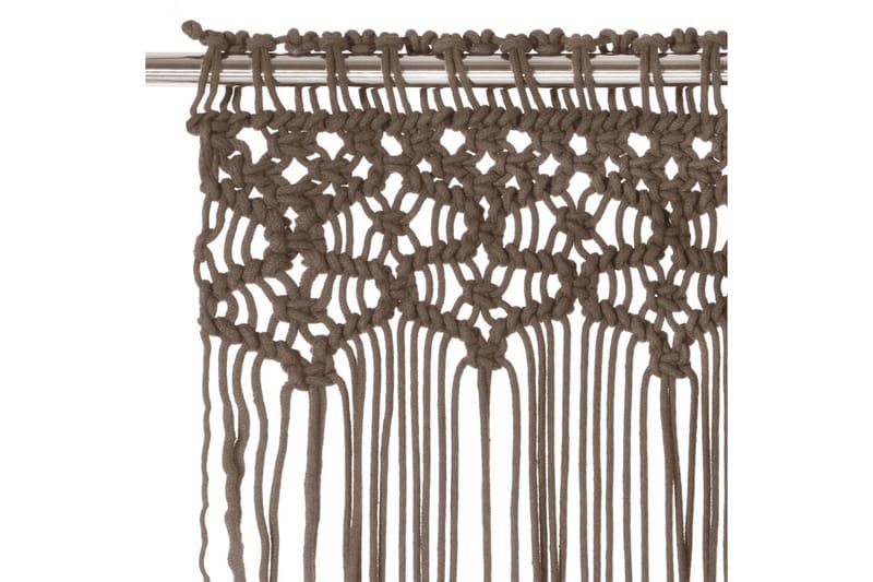 Macramégardin 140x240 cm bomuld gråbrun - Gråbrun - Tekstiler - Gardiner
