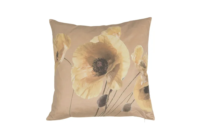 Vallmo Pudebetræk 48x48 cm - Gul - Tekstiler - Pude & plaid - Pyntepuder & pudebetræk