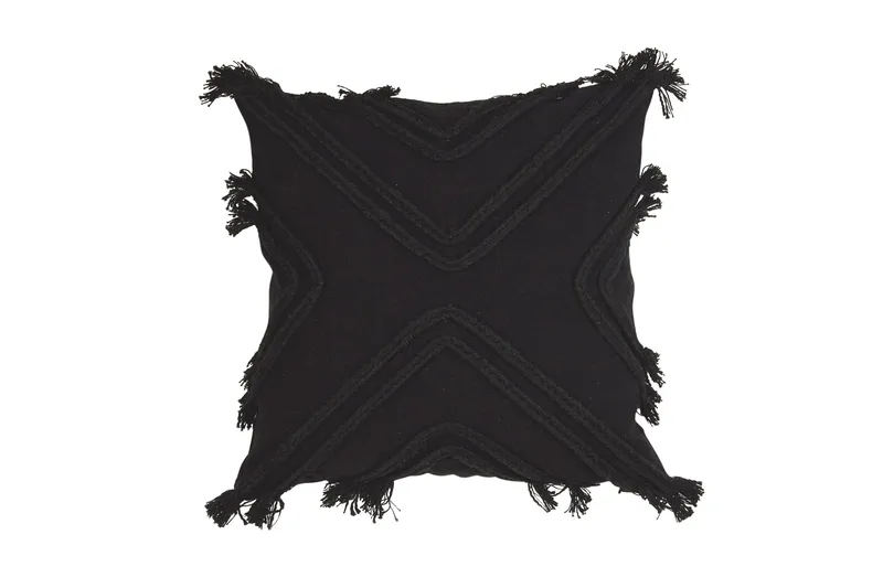 Rope Pudebetræk 48x48 cm - Sort - Tekstiler - Pude & plaid - Pyntepuder & pudebetræk