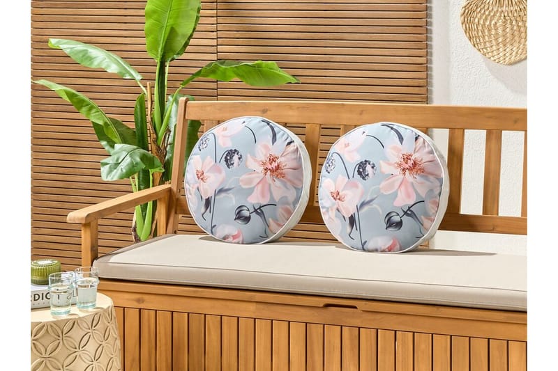 Benedetta Udendørspude 40 cm Rund - Blå - Tekstiler - Pude & plaid - Udendørs puder