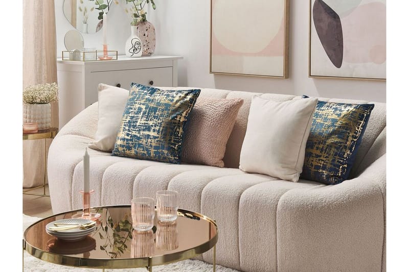 Beneton Udendørspude 45x45 cm - Blå/Guld - Tekstiler - Pude & plaid - Udendørs puder