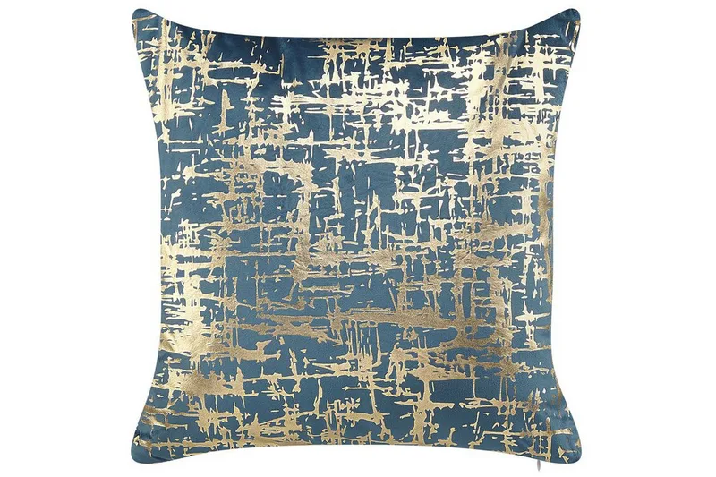 Beneton Udendørspude 45x45 cm, Blå/Guld