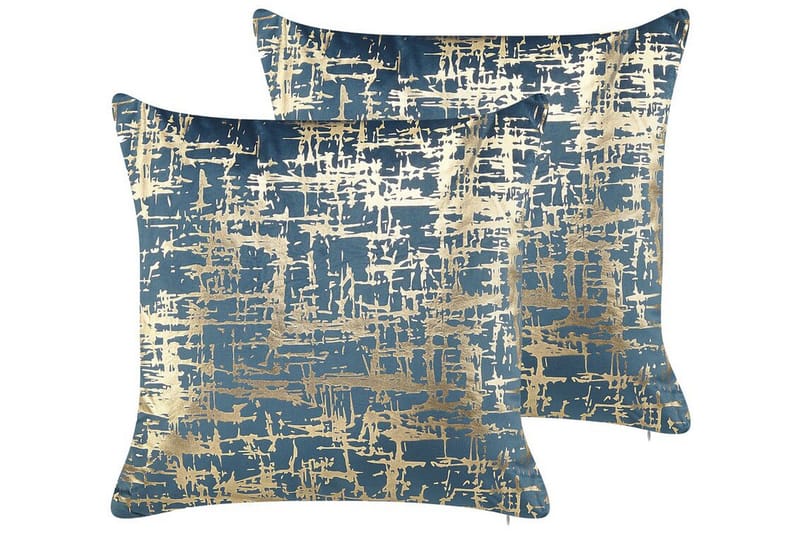 Beneton Udendørspude 45x45 cm - Blå/Guld - Tekstiler - Pude & plaid - Udendørs puder