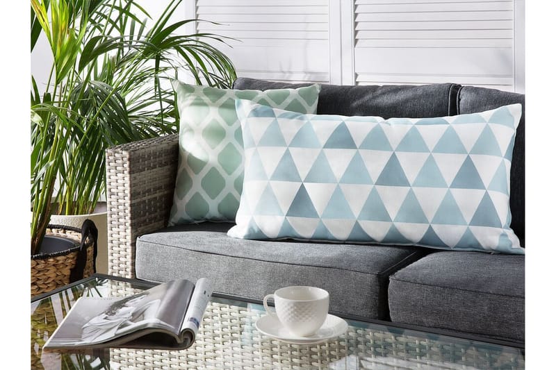 Burgeo Udendørspude 42x60 cm - Blå/Hvid - Tekstiler - Pude & plaid - Udendørs puder