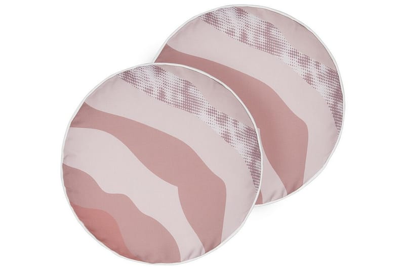 Busto Udendørspude 40 cm Rund Rund 2 stk - Lyserød - Tekstiler - Pude & plaid - Udendørs puder
