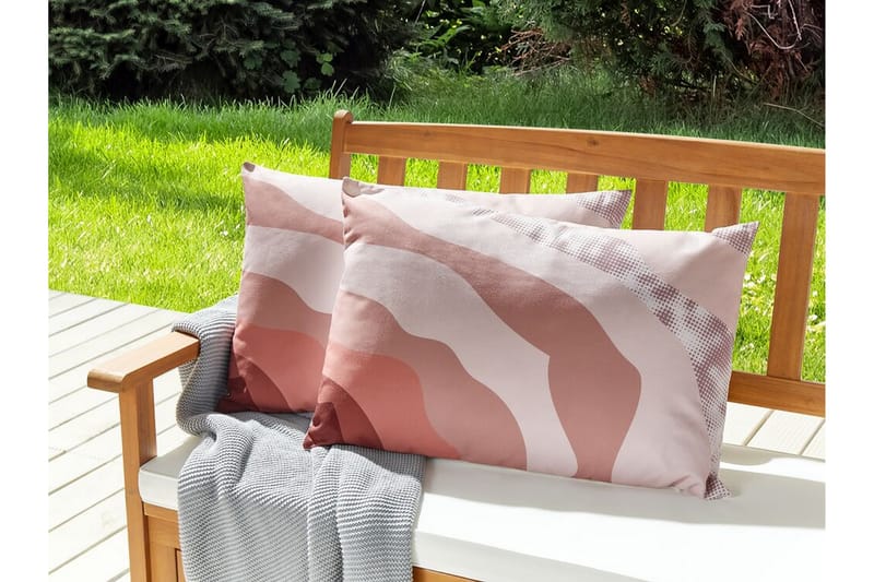 Busto Udendørspude 42x60 cm 2stk - Lyserød - Tekstiler - Pude & plaid - Udendørs puder