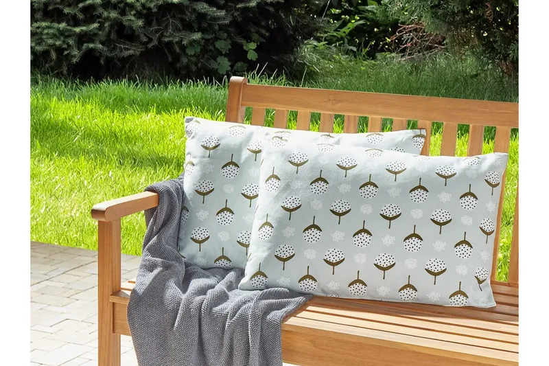 Carini Udendørspude 42x60 cm - Grøn/Hvid - Tekstiler - Pude & plaid - Udendørs puder