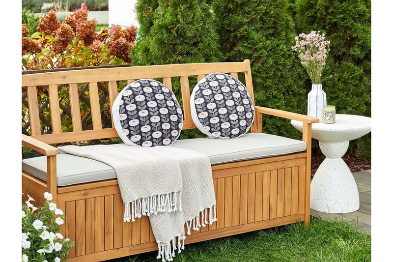 Corsano Udendørspude 40 cm Rund - Grå/Hvid - Møbler - Borde - Sofabord