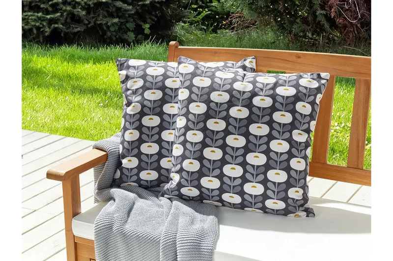 Corsano Udendørspude 45x45 cm - Grå/Hvid - Tekstiler - Pude & plaid - Udendørs puder