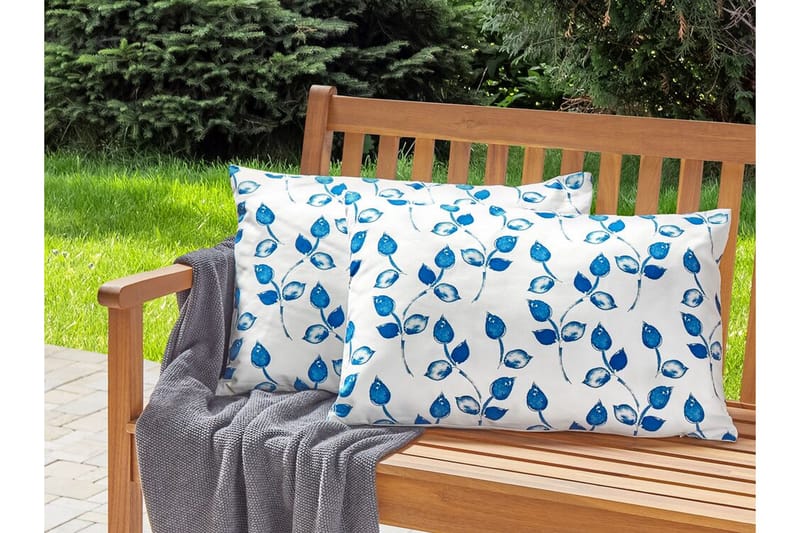 Fasano Udendørspude 42x60 cm - Hvid/Blå - Tekstiler - Pude & plaid - Udendørs puder