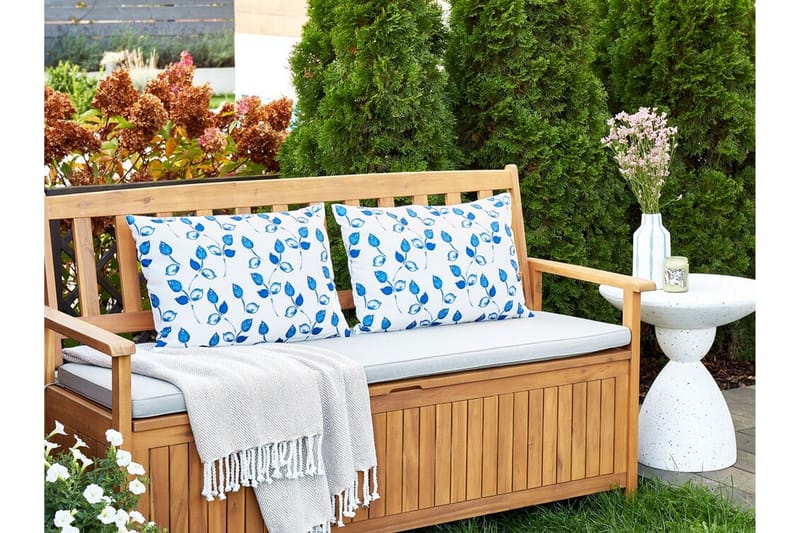 Fasano Udendørspude 42x60 cm - Hvid/Blå - Tekstiler - Pude & plaid - Udendørs puder