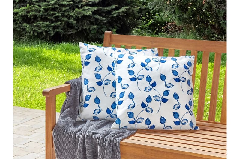 Fasano Udendørspude 45x45 cm - Hvid/Blå - Tekstiler - Pude & plaid - Udendørs puder