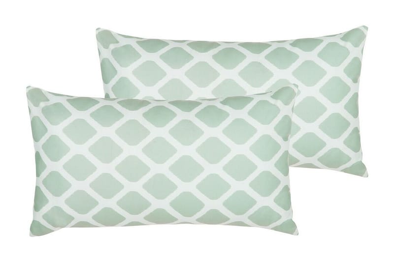 Flojen Udendørspude 42x60 cm - Grøn/Hvid - Tekstiler - Pude & plaid - Udendørs puder