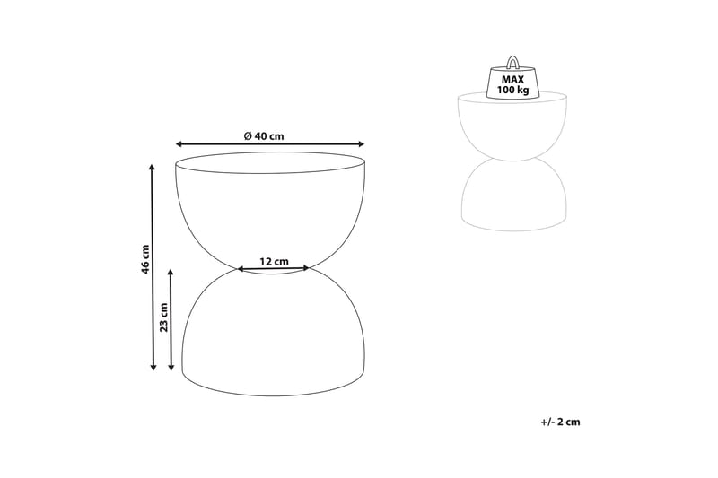 Jacksonville Sofabord 40 cm Rund - Hvid - Tekstiler - Pude & plaid - Udendørs puder