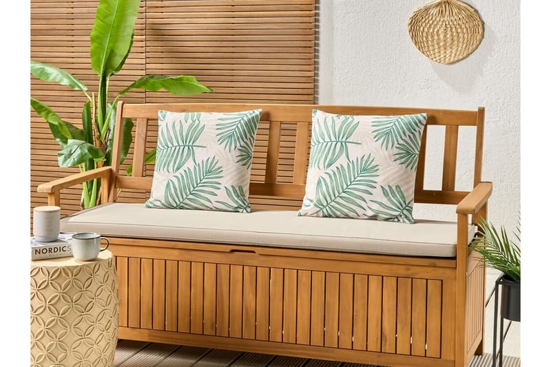 Laramie Udendørspude 45x45 cm - Beige/Grøn - Tekstiler - Pude & plaid - Udendørs puder