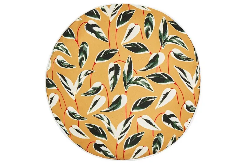 Macerata Udendørspude 40 cm Rund, Gul/Grøn/Hvid