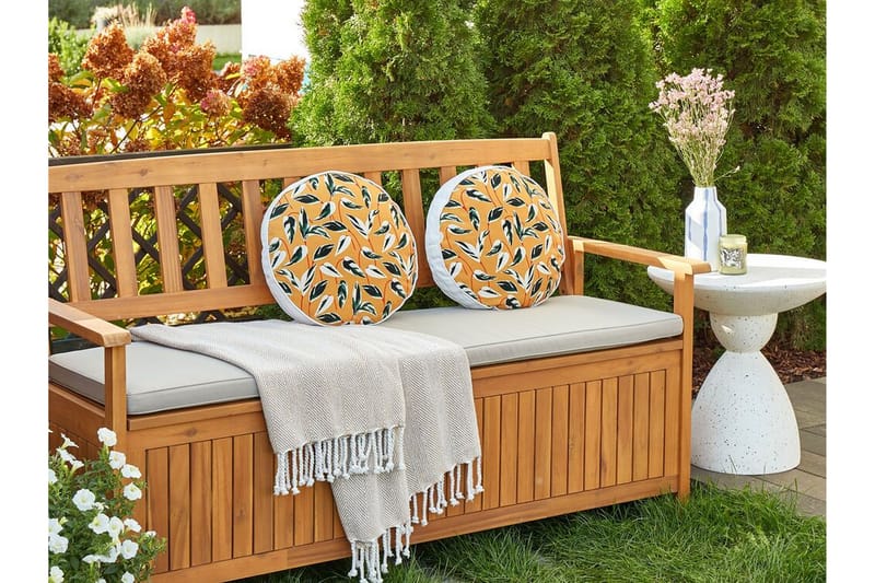 Macerata Udendørspude 40 cm Rund - Gul/Grøn/Hvid - Møbler - Borde - Sofabord