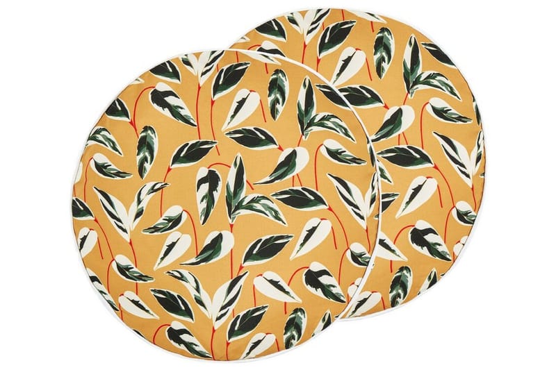 Macerata Udendørspude 40 cm Rund - Gul/Grøn/Hvid - Tekstiler - Pude & plaid - Udendørs puder