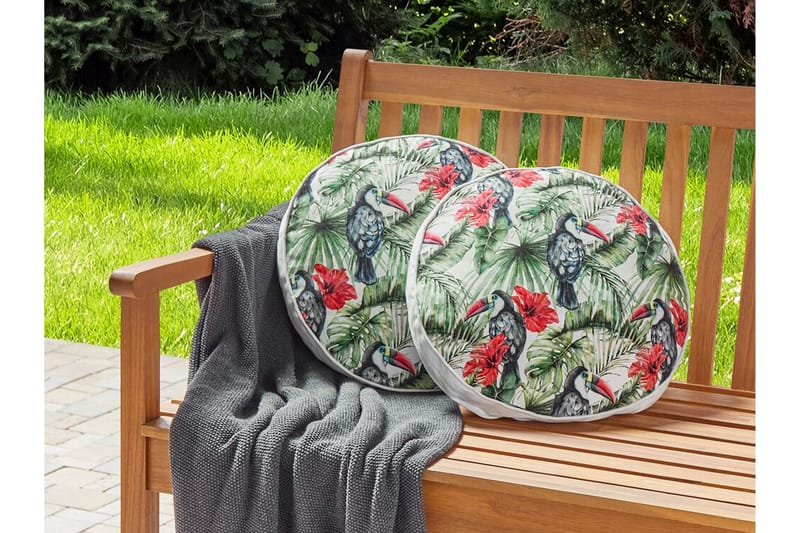 Padua Udendørspude 40 cm Rund - Grøn/Rød/Sort - Tekstiler - Pude & plaid - Udendørs puder