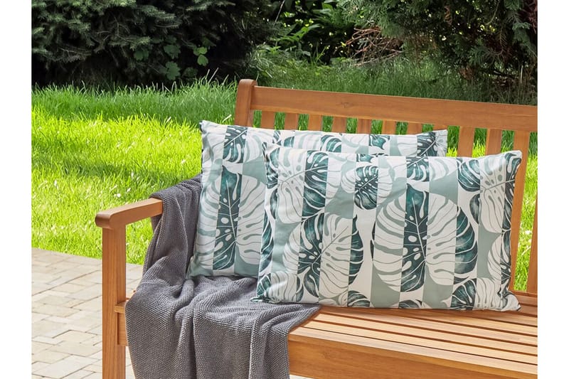 Piero Udendørspude 42x60 cm - Grøn/Hvid - Tekstiler - Pude & plaid - Udendørs puder