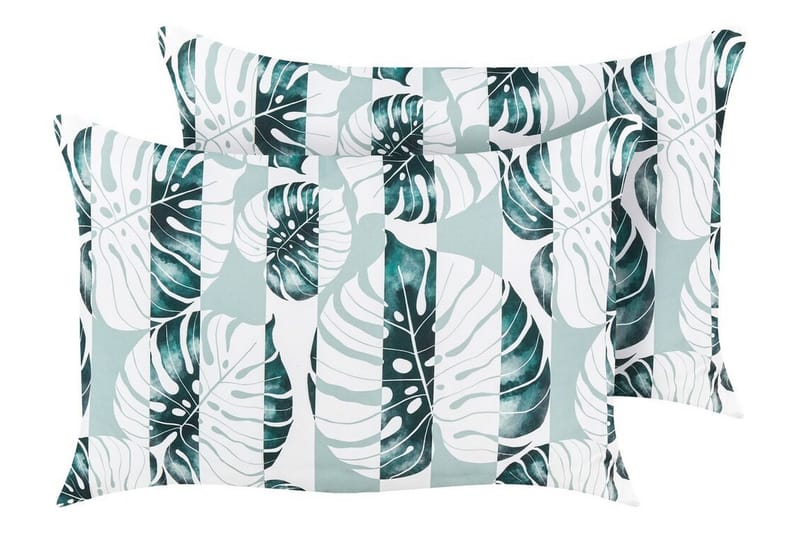 Piero Udendørspude 42x60 cm - Grøn/Hvid - Tekstiler - Pude & plaid - Udendørs puder