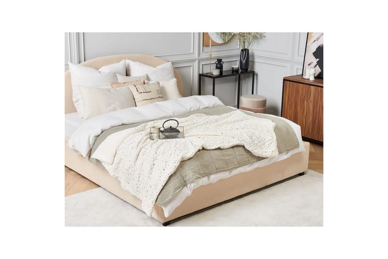 Plaid Alazeya Beige/guld, 150x200 cm - Beige/guld, 150x200 cm - Tekstiler - Pude & plaid - Tæpper & plaider