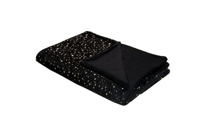 Plaid Alazeya Sort/guld, 130x180 cm - Sort/guld, 130x180 cm - Tekstiler - Pude & plaid - Tæpper & plaider