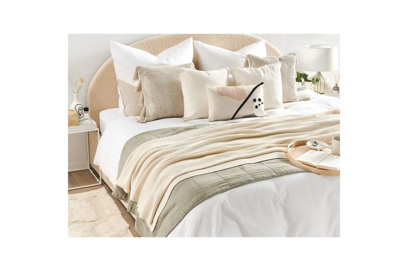 Plaid Asaka Beige - Beige - Tekstiler - Pude & plaid - Tæpper & plaider