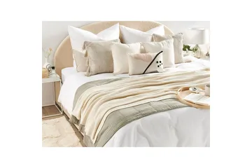 Plaid Asaka Beige - Beige - Tekstiler - Pude & plaid - Tæpper & plaider