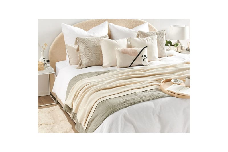 Plaid Asaka Beige - Beige - Tekstiler - Pude & plaid - Tæpper & plaider